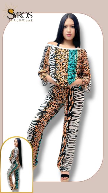Conjunto animal print colorido (M)