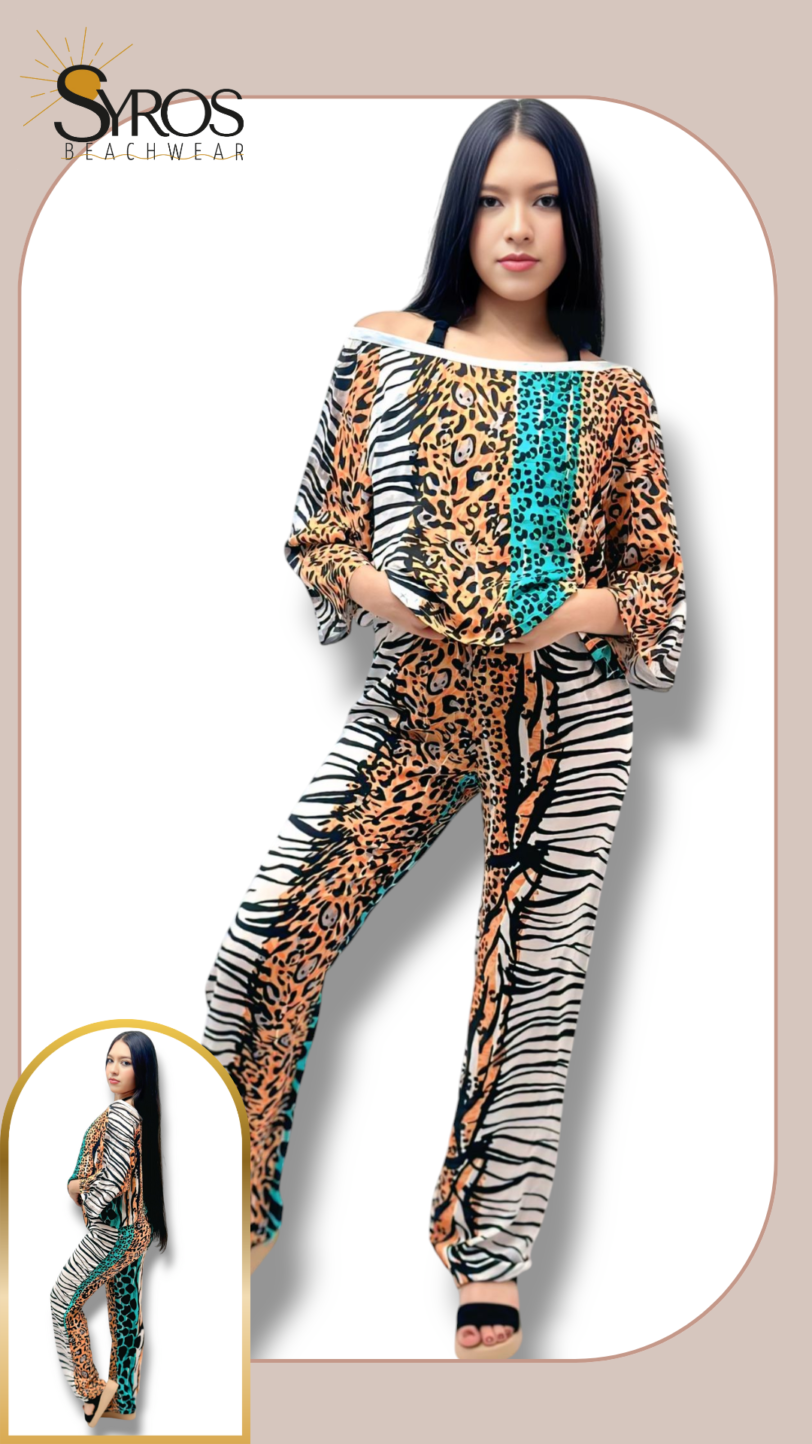 Conjunto animal print colorido (M)