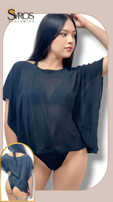 Camisa murciélago malla negro (U)