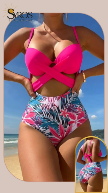 push up fucsia panty estampada con blanco