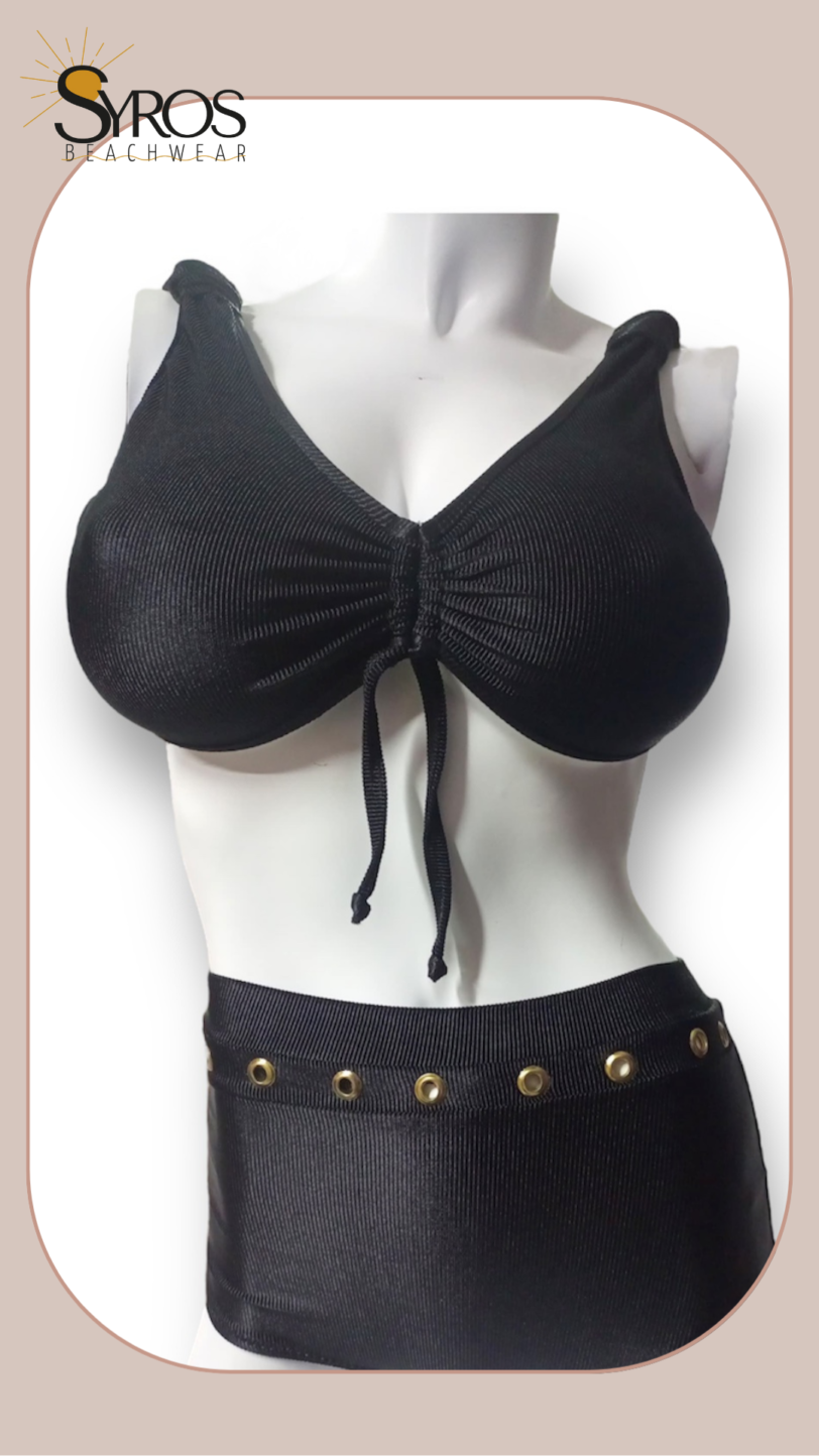 Top panty alta acanalado con broches dixie