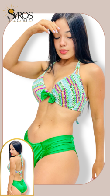 Push up verde estampado dixie panty corrida