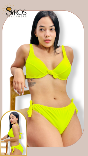 Push up amarillo neon dixie panty completa ajustable