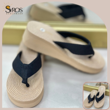 Flip Flop Sandalia con cuña Ligera color Negro