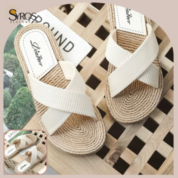 Slip-on Sandalias ligeras planas cruzadas beige
