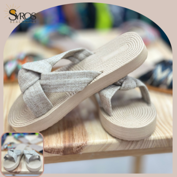 Slip-on Sandalias ligeras con cuña de nudo yute