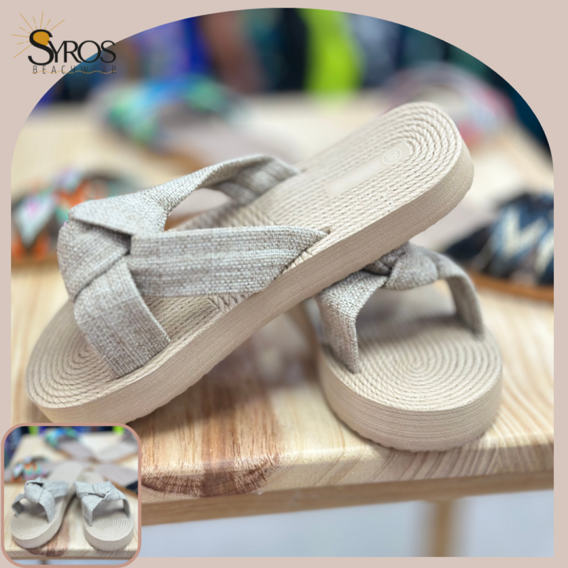 Slip-on Sandalias ligeras con cuña de nudo yute