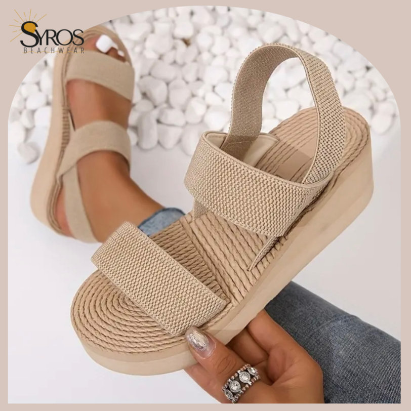 Slip-on Sandalias ligeras con cuña y soporte beige