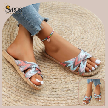 Slip-on Sandalias ligeras planas confort azules frias