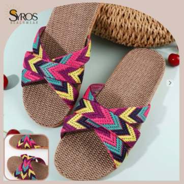 Slip-on Sandalias ligeras planas confort morado y amarillo Calidas