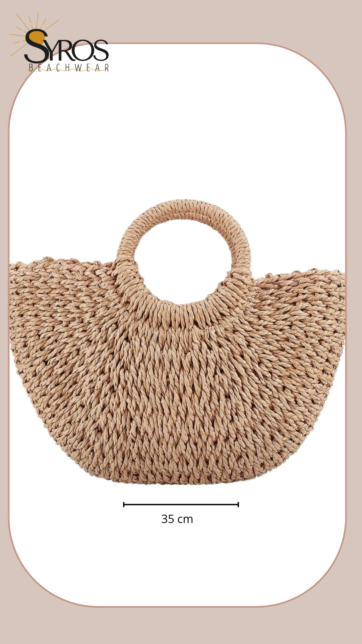Cartera Bolso de mano Ratan semicirculo tejito