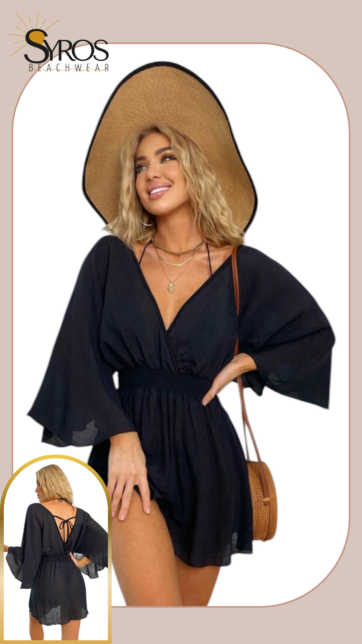 vestido negro murcielago playero