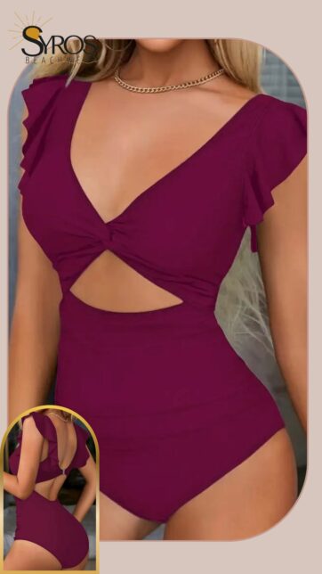 Enterizo morado magenta con faralao en mangas