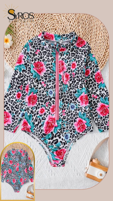 Entero manga larga animal print con flores