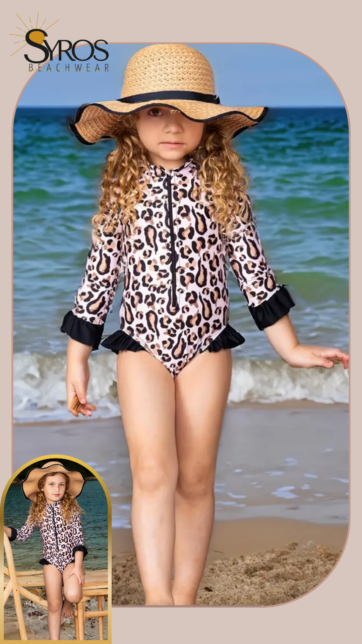 entero manga larga estampado animal print con volantes negros