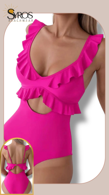 Enterizo fucsia con faralao en mangas y busto