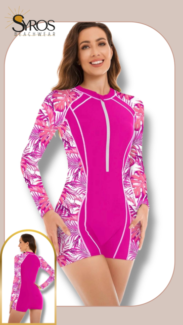 Entero manga larga short fuscia XS