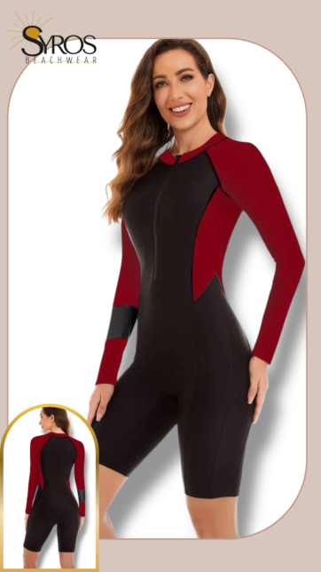 Entero manga larga short negro largo mangas y costado vinotinto