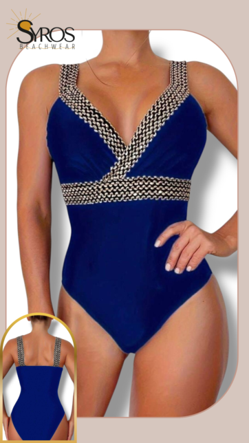 Glam Azul tirantes dorados