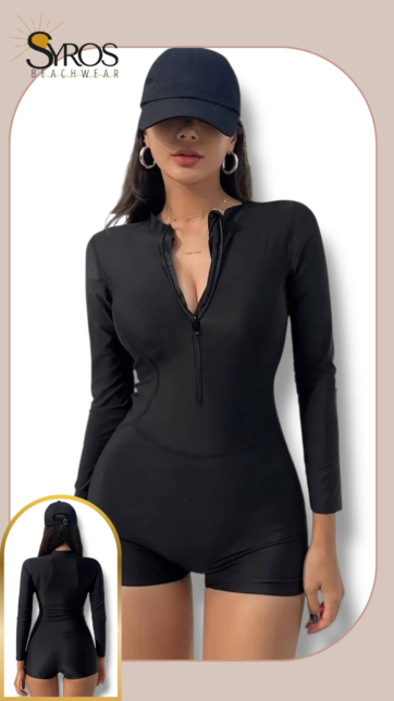 Entero manga larga short negro completo