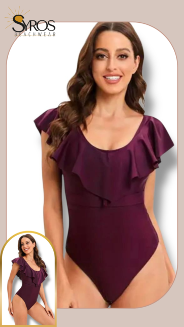 Enterizo morado uva con volante en cuello