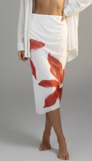Falda malla blanca con rojo arruche Talla L