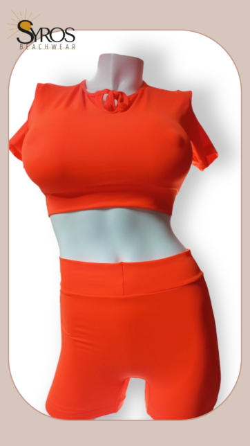 Top y Short naranja neon