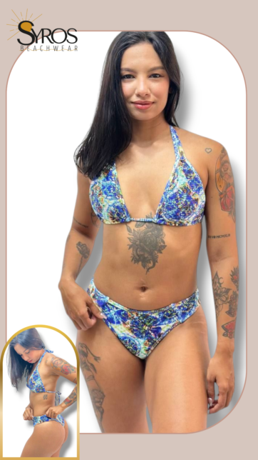 Bikini texturizado tonos azules