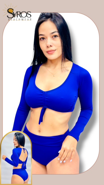 Tankini manga larga violeta panty alta