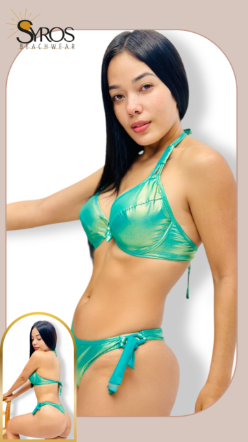 Push Up verde brillante panty semihilo ajustable