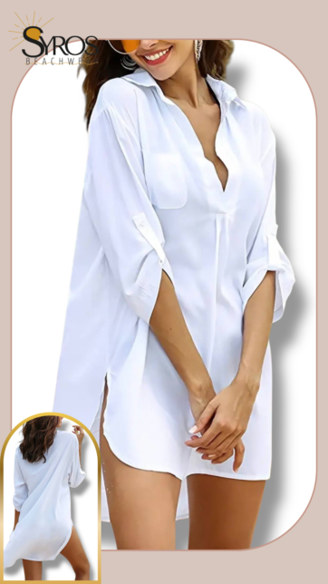 Vestido Camisero Blanco cerrado Talla S