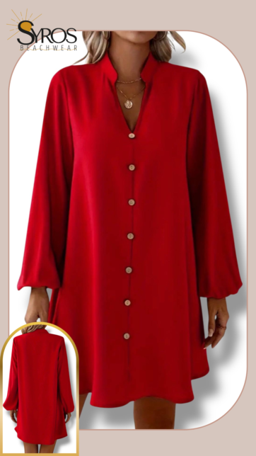 Vestido Camisero rojo botones Talla M