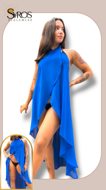 Pareo largo azul rey