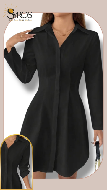 Vestido Camisero Negro ML Talla M