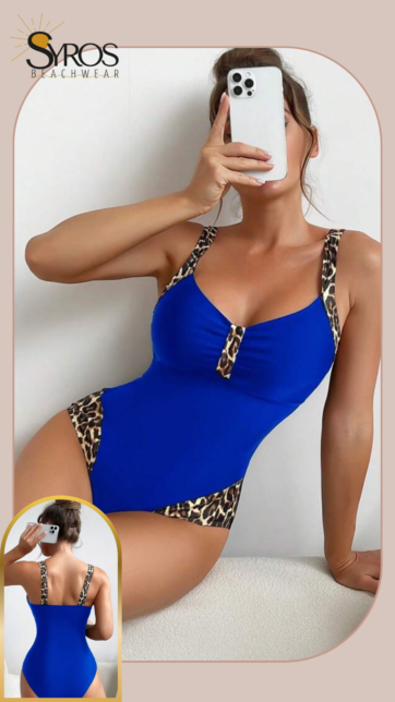 Entero Azul con detalles en animal print