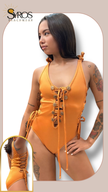 Entero cobrizo trenzado delantero y costados botones