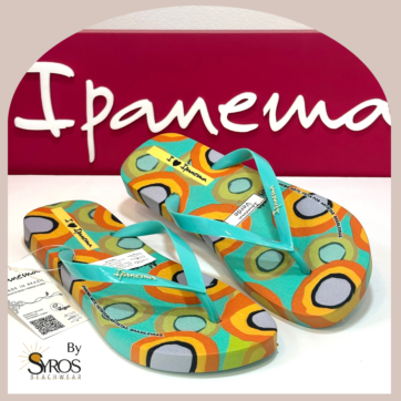 Sandalias Ipanema basicas turquesa circulos amarillo naranja y negro