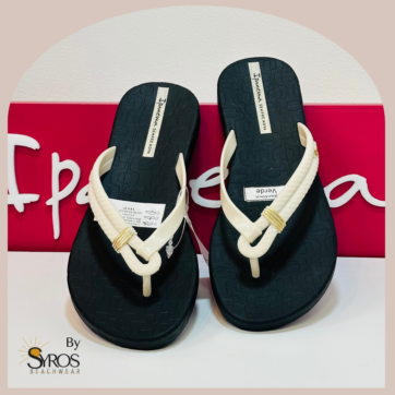 Sandalias Ipanema negras con cinta blanca