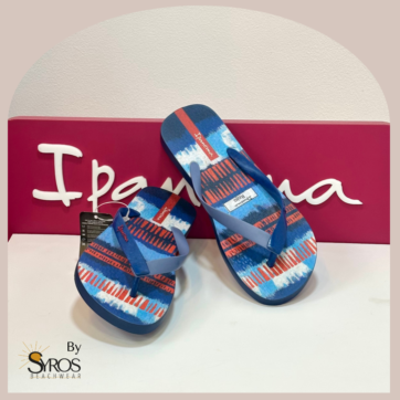 Sandalias Ipanema basicas azul con rojo