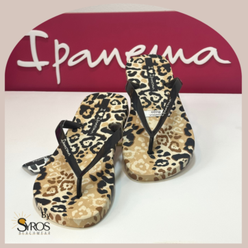 Sandalias Ipanema basicas animal print beige con negro