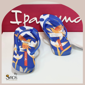 Sandalias Ipanema basicas azul con blanco colibri amarillo