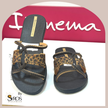 Sandalias Ipanema negras trenzado superior animal print
