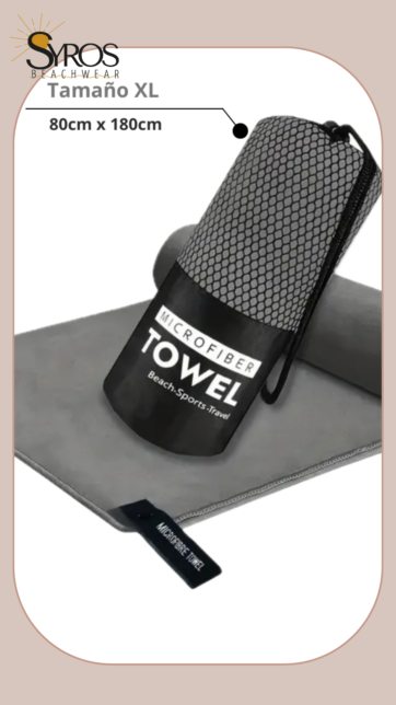 Toalla Microfibra XL Gris Oscuro