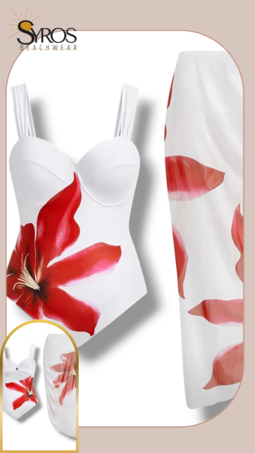 Entero blanco con flor roja DD