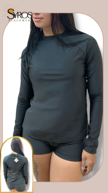 Tankini manga larga Short negro