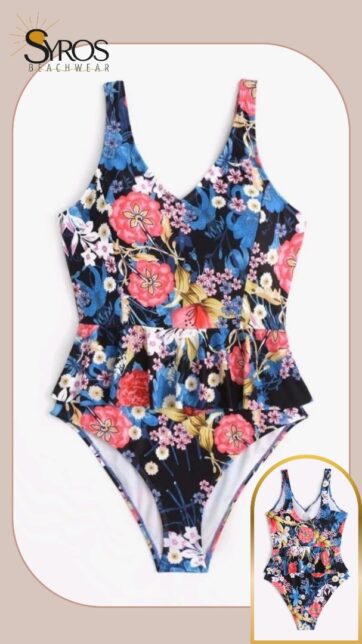 Entero floreado con faralado en cintura