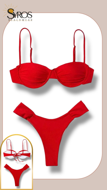Bikini rojo con varilla