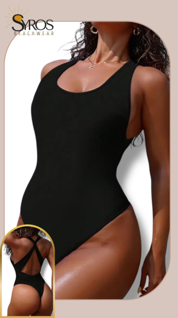 Entero negro espalda cruzada Arruche en panty