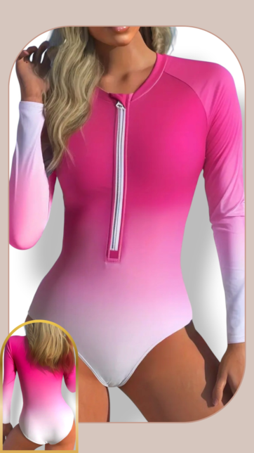 Enterizo ML fucsia y rosado degrade XS