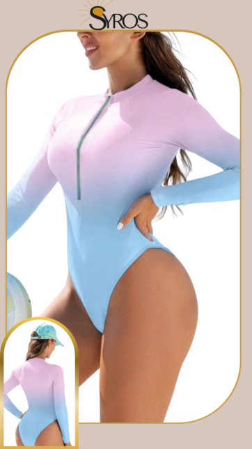 Manga larga azul y rosado degradado
